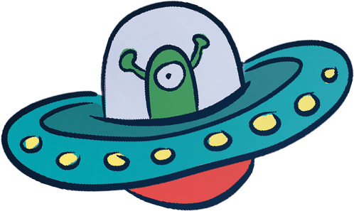 Illustrated alien from the Limited Edition "pauseboks"