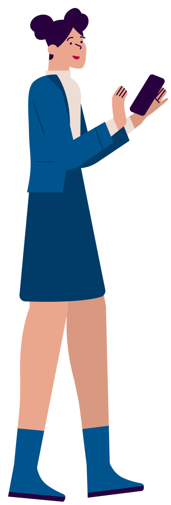 Mor med mobil i hånden