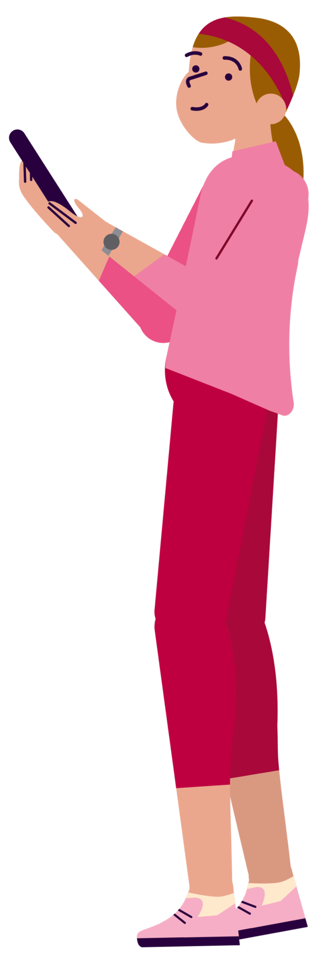 Datter med mobil i hånden