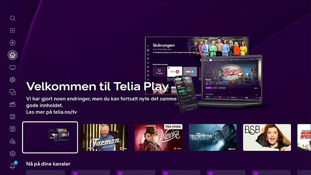 Velkommen til Telia Play, skjermbilde fra Telia box